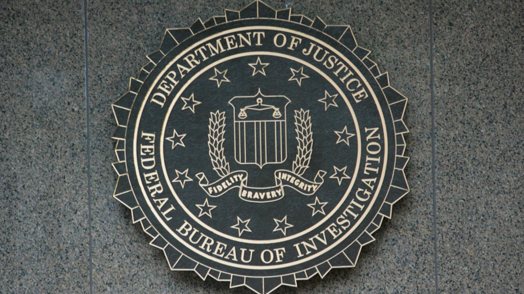 Department of Justice - Federal Bureau of Investigation sign